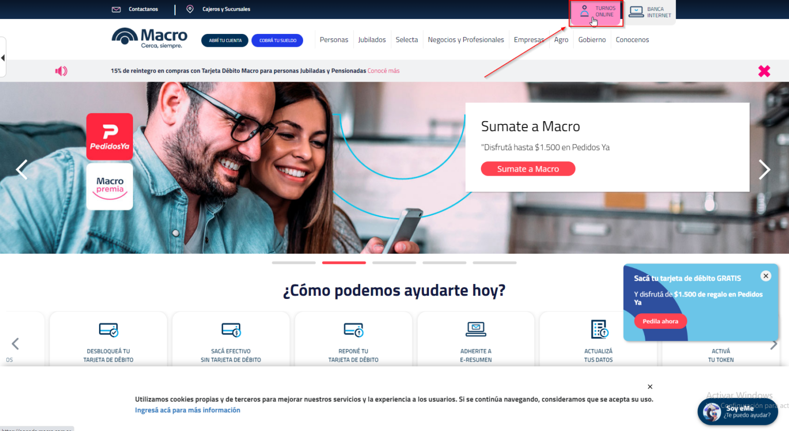 Sacar turno en Banco Macro